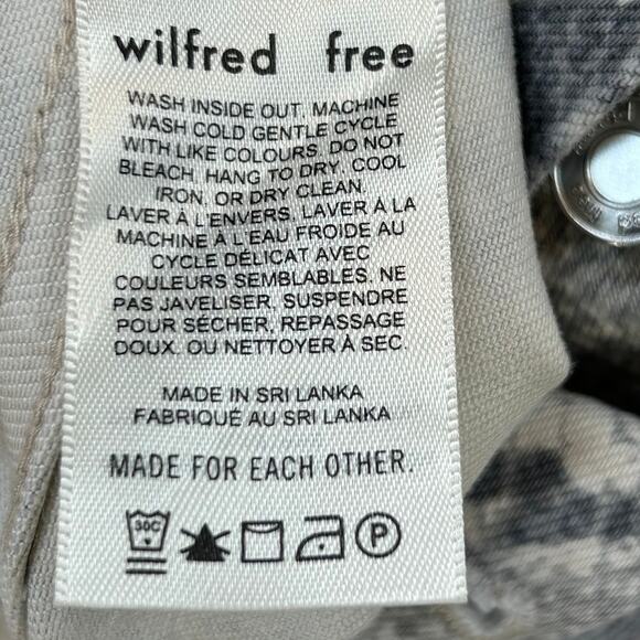 Wilfred Free Pants Gray Snakeskin Print Cotton High Rise Straight Leg - Picture 7 of 9